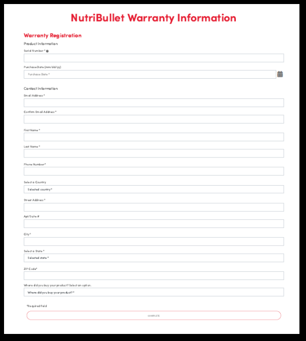 NutriBullet Warranty Information